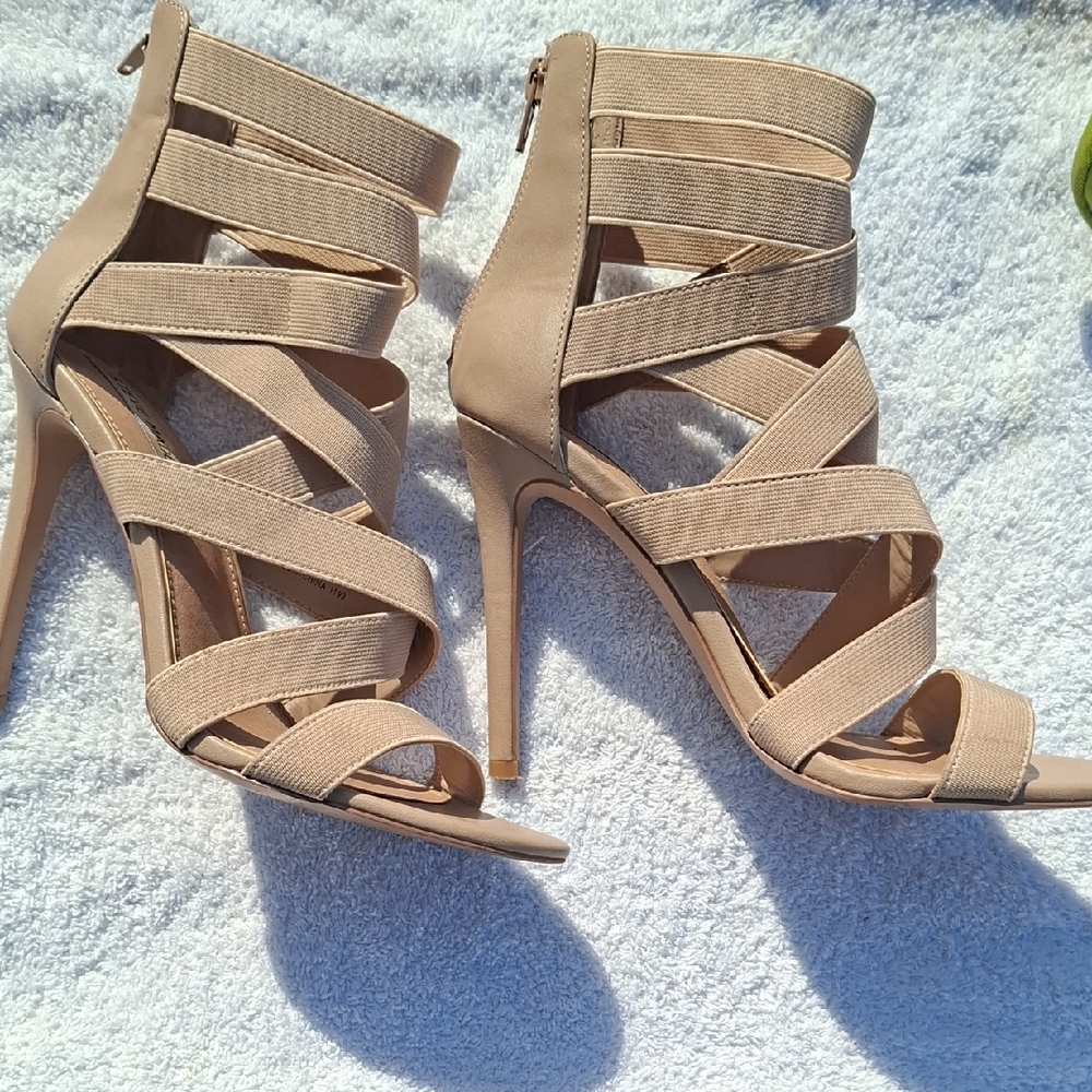 Steve Madden Beige Strappy Heels